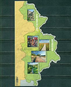 Бельгия, 2025. карта, лист, фигурная вырубка